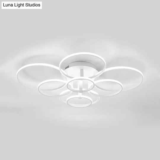 Acrylic Led Semi Flush Mount Ceiling Light In Warm/White With Simple Design - Available 4/6/8 Lights