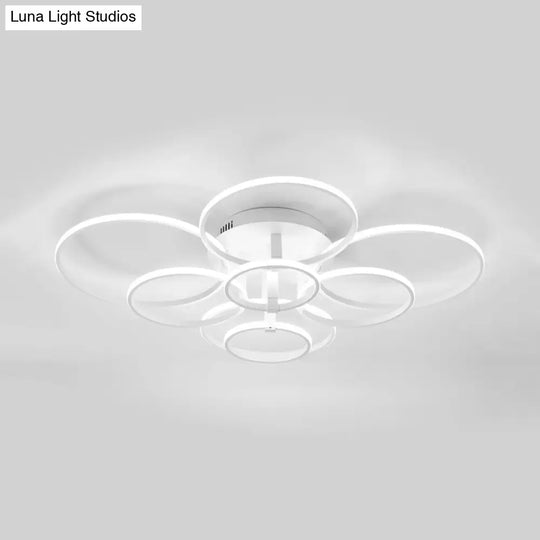 Acrylic Led Semi Flush Mount Ceiling Light In Warm/White With Simple Design - Available 4/6/8 Lights