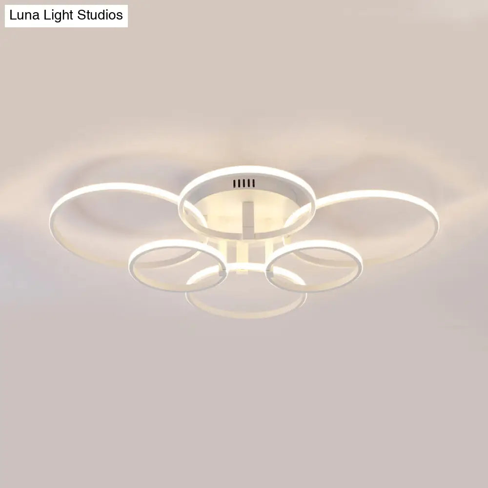 Acrylic Led Semi Flush Mount Ceiling Light In Warm/White With Simple Design - Available 4/6/8 Lights