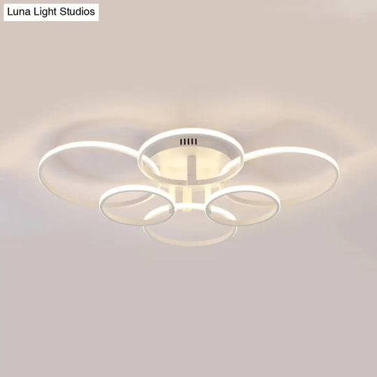 Acrylic Led Semi Flush Mount Ceiling Light In Warm/White With Simple Design - Available 4/6/8 Lights