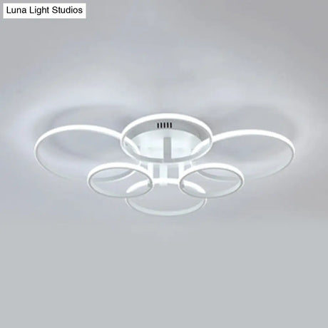 Acrylic Led Semi Flush Mount Ceiling Light In Warm/White With Simple Design - Available 4/6/8 Lights