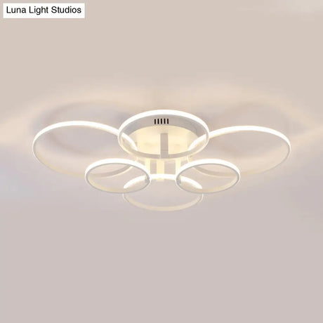 Acrylic Led Semi Flush Mount Ceiling Light In Warm/White With Simple Design - Available 4/6/8 Lights