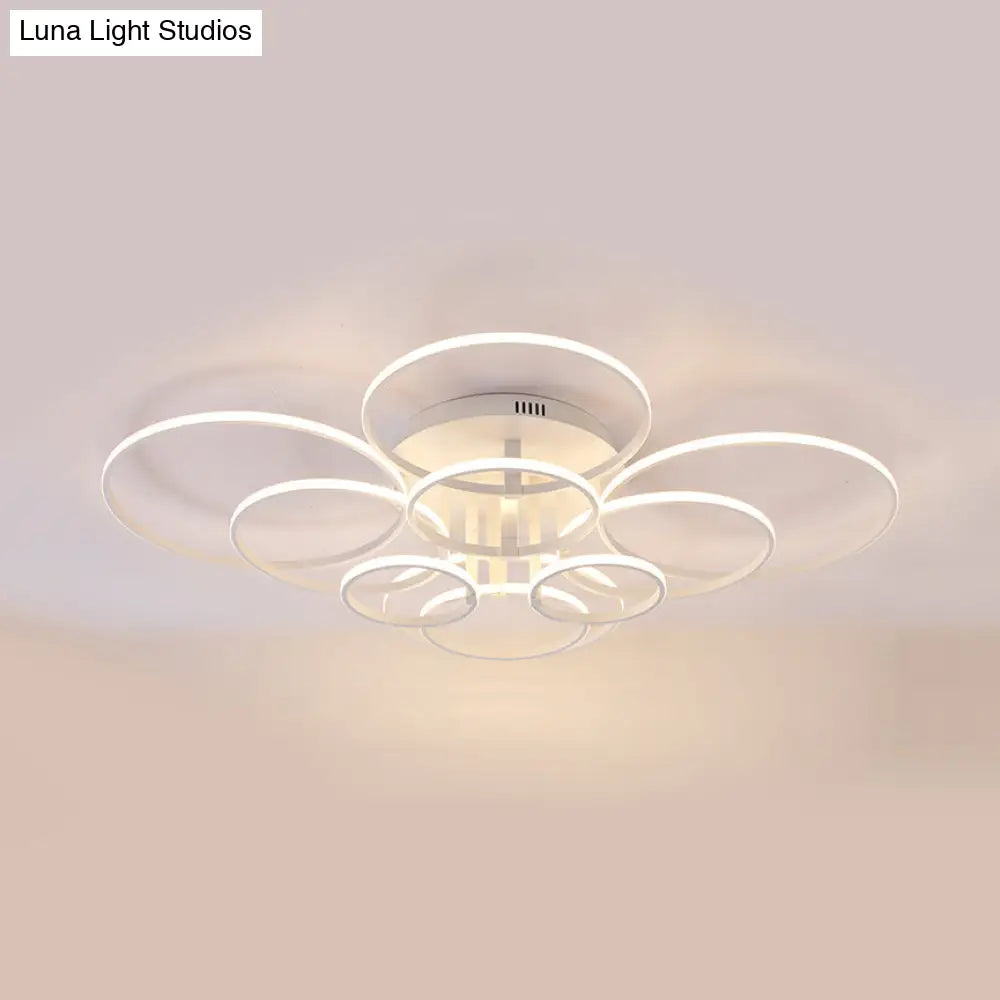 Acrylic Led Semi Flush Mount Ceiling Light In Warm/White With Simple Design - Available 4/6/8 Lights