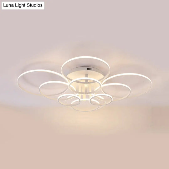 Acrylic Led Semi Flush Mount Ceiling Light In Warm/White With Simple Design - Available 4/6/8 Lights