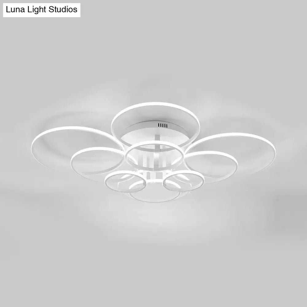 Acrylic Led Semi Flush Mount Ceiling Light In Warm/White With Simple Design - Available 4/6/8 Lights