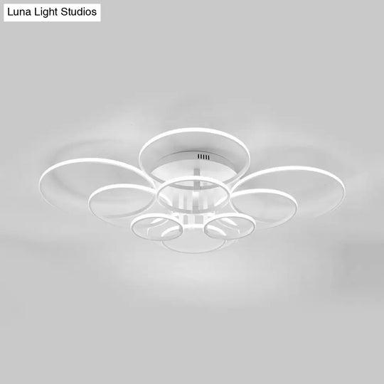 Acrylic Led Semi Flush Mount Ceiling Light In Warm/White With Simple Design - Available 4/6/8 Lights