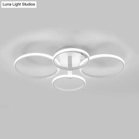 Acrylic Led Semi Flush Mount Ceiling Light In Warm/White With Simple Design - Available 4/6/8 Lights