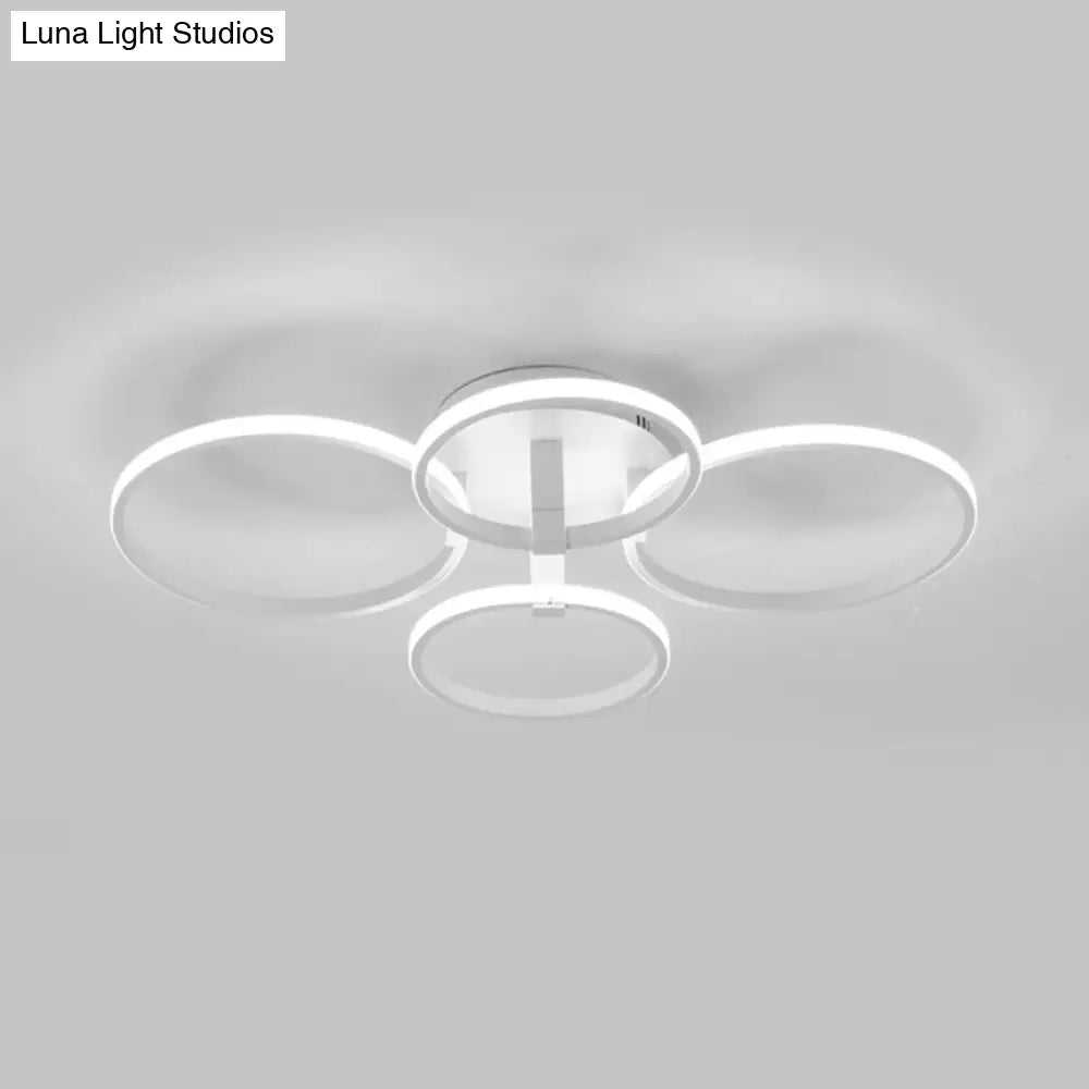 Acrylic Led Semi Flush Mount Ceiling Light In Warm/White With Simple Design - Available 4/6/8 Lights