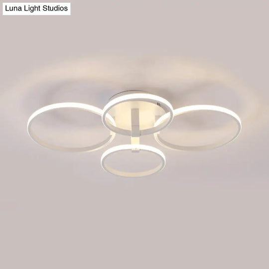 Acrylic Led Semi Flush Mount Ceiling Light In Warm/White With Simple Design - Available 4/6/8 Lights