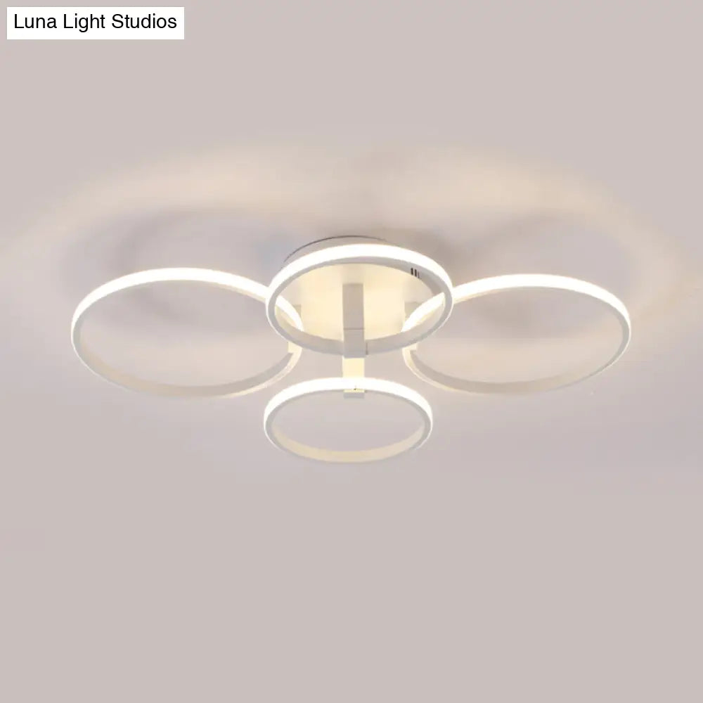 Acrylic Led Semi Flush Mount Ceiling Light In Warm/White With Simple Design - Available 4/6/8 Lights