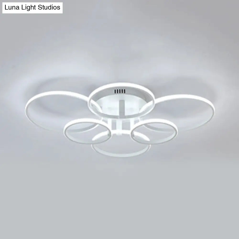 Acrylic Led Semi Flush Mount Ceiling Light In Warm/White With Simple Design - Available 4/6/8 Lights