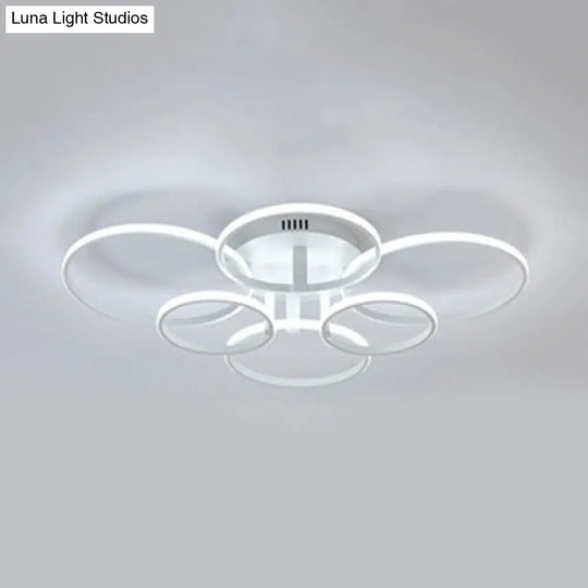 Acrylic Led Semi Flush Mount Ceiling Light In Warm/White With Simple Design - Available 4/6/8 Lights