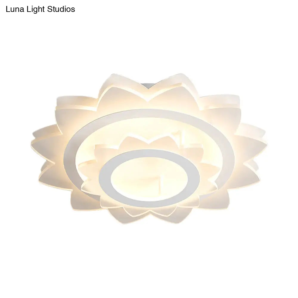 Acrylic Led Sunflower Flush Mount Light In Warm/White For A Simple And Stylish Look
