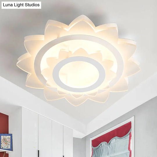 Acrylic Led Sunflower Flush Mount Light In Warm/White For A Simple And Stylish Look White / Warm
