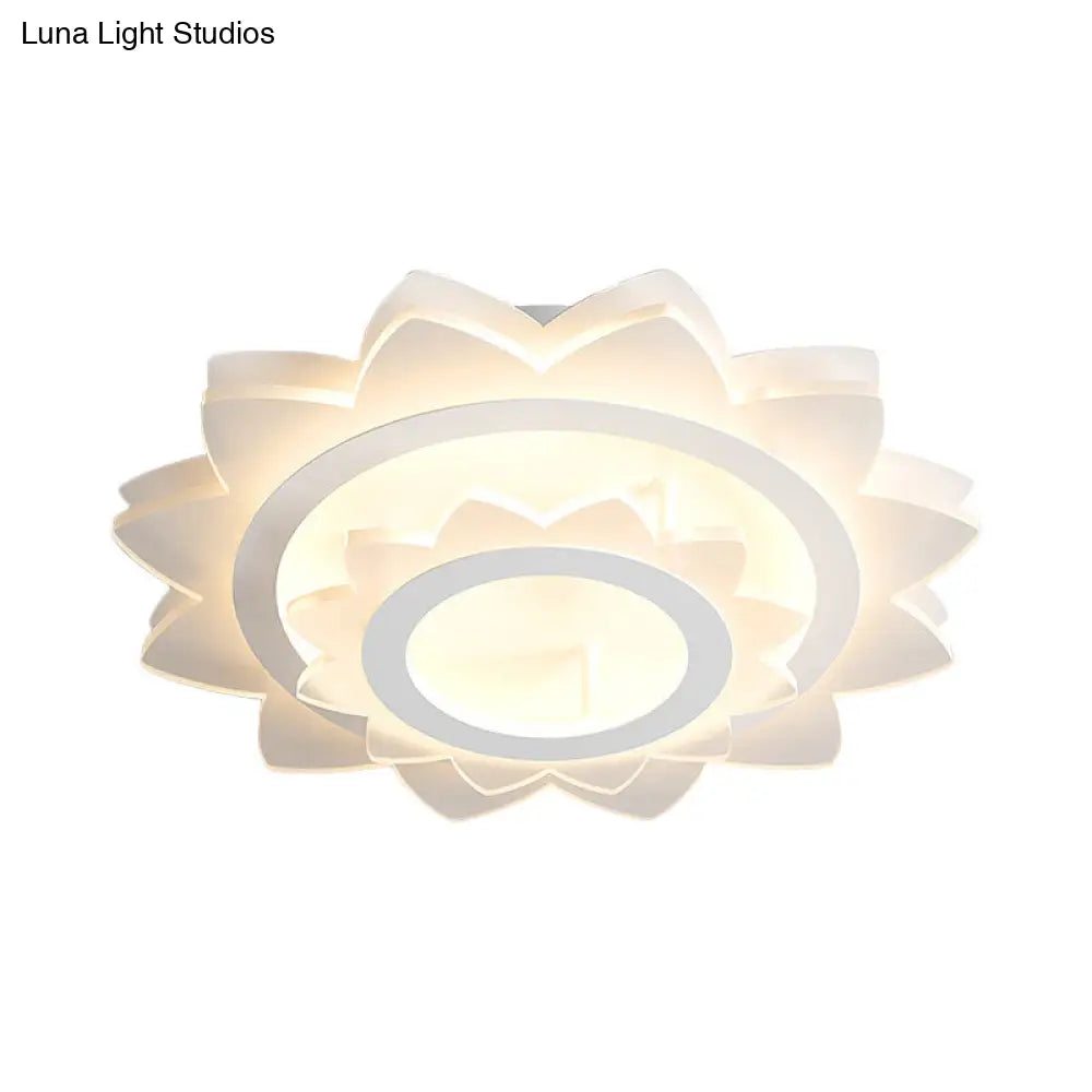 Acrylic Led Sunflower Flush Mount Light In Warm/White For A Simple And Stylish Look