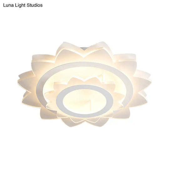 Acrylic Led Sunflower Flush Mount Light In Warm/White For A Simple And Stylish Look