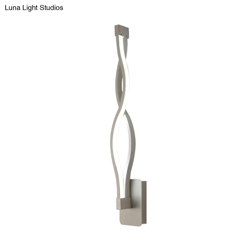 Acrylic Led Wall Sconce: Intertwined Design 1 Light Black/White Warm/White Lighting