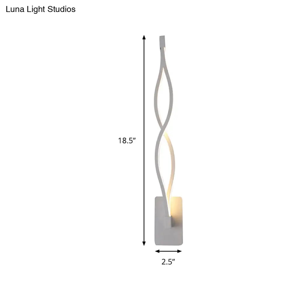 Acrylic Led Wall Sconce: Intertwined Design 1 Light Black/White Warm/White Lighting