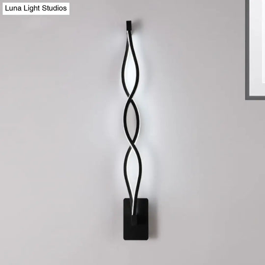 Acrylic Led Wall Sconce: Intertwined Design 1 Light Black/White Warm/White Lighting