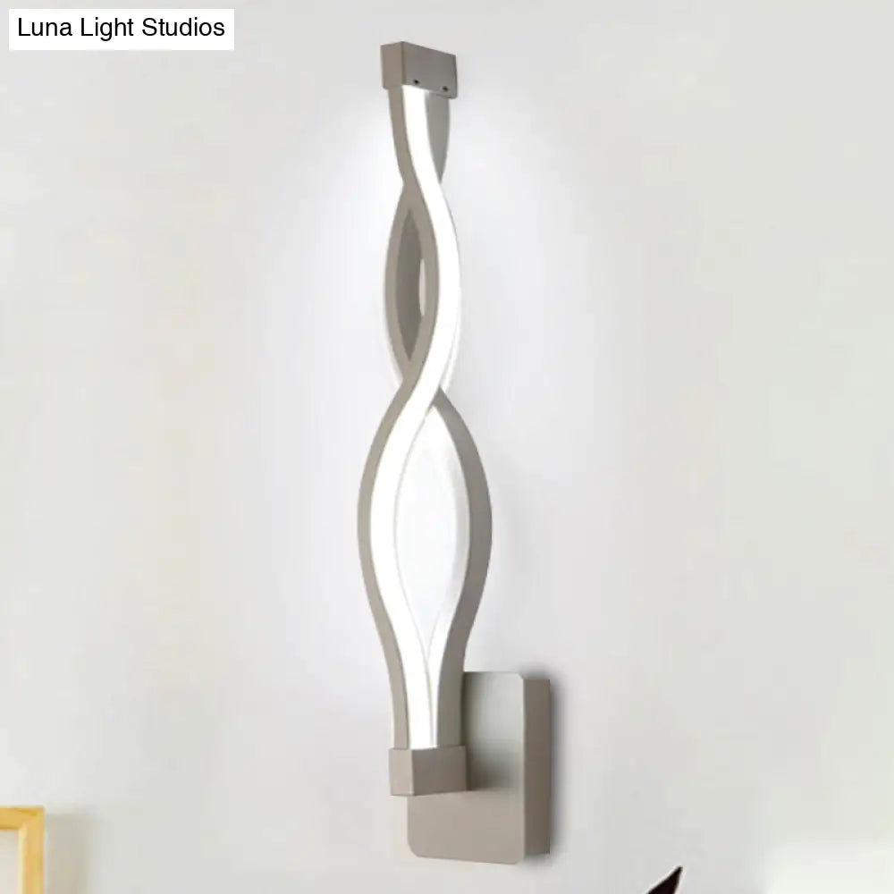 Acrylic Led Wall Sconce: Intertwined Design 1 Light Black/White Warm/White Lighting