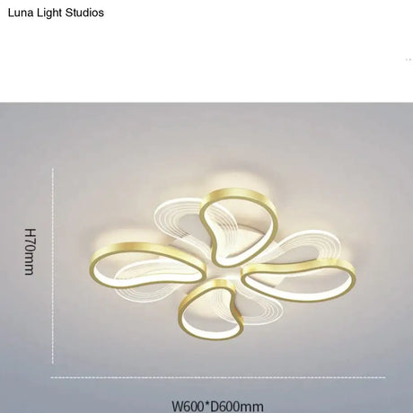 Acrylic Living Room Ceiling Lamp Led Petal Shaped Bedroom Modern Simple Household Restaurant Gold /