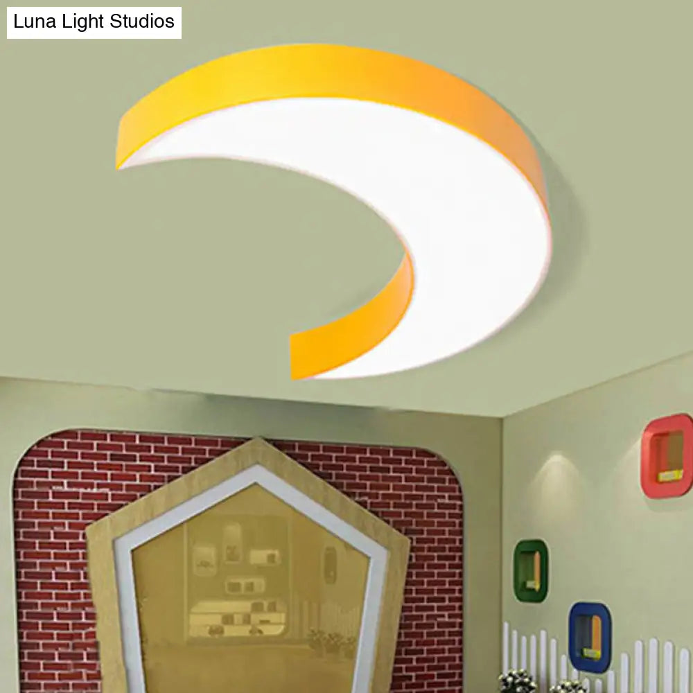 Acrylic Lovely Ceiling Fixture Light For Crescent Child Bedroom Yellow / 18 White