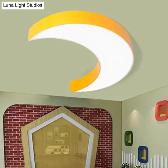 Acrylic Lovely Ceiling Fixture Light For Crescent Child Bedroom Yellow / 18 White