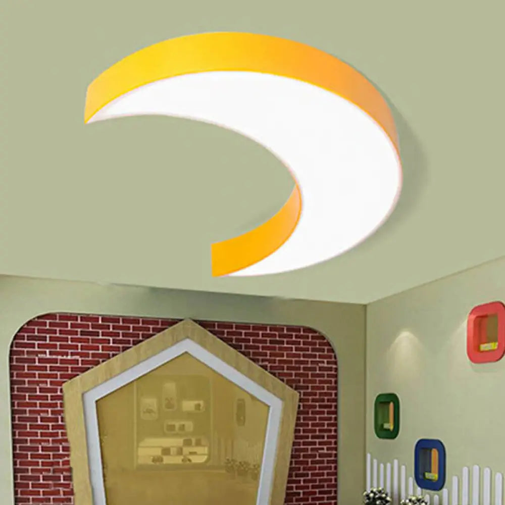 Acrylic Lovely Ceiling Fixture Light For Crescent Child Bedroom Yellow / 18’ White