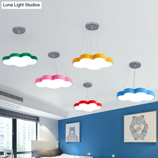 Acrylic Minimalist Led Pendant Light Fixture For Nursery - Cloud Shade Chandelier