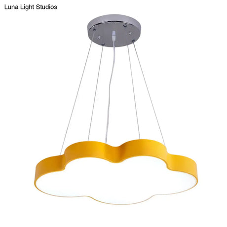 Acrylic Minimalist Led Pendant Light Fixture For Nursery - Cloud Shade Chandelier