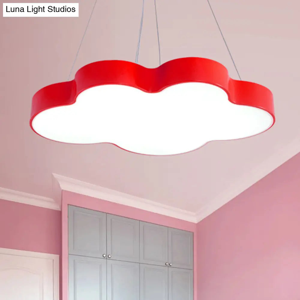 Acrylic Minimalist Led Pendant Light Fixture For Nursery - Cloud Shade Chandelier