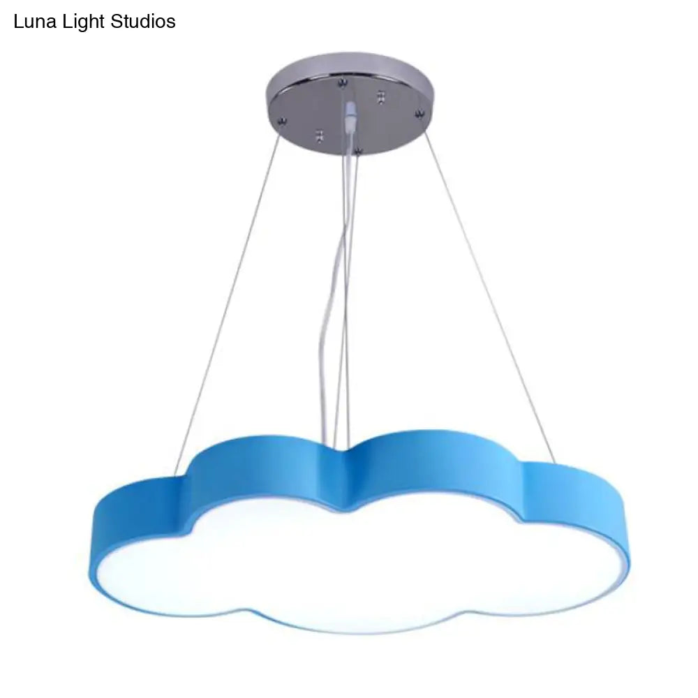 Acrylic Minimalist Led Pendant Light Fixture For Nursery - Cloud Shade Chandelier