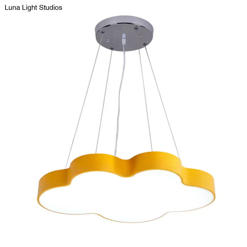 Acrylic Minimalist Led Pendant Light Fixture For Nursery - Cloud Shade Chandelier