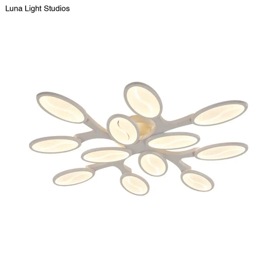 Acrylic Oval Ceiling Light Modern Led 3/6/9 Lights Flush Mount Fixture In Warm/White/Natural For