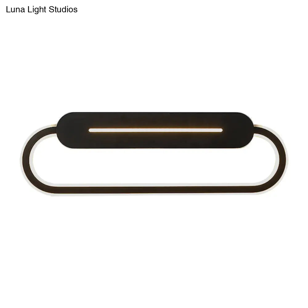 Acrylic Oval Led Wall Sconce With Modern Styling And Warm/White Light - Available In Black/White