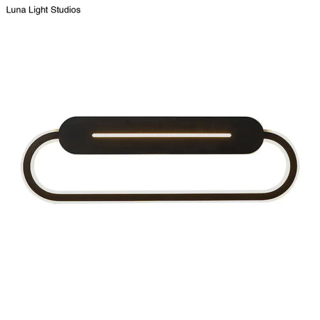 Acrylic Oval Led Wall Sconce With Modern Styling And Warm/White Light - Available In Black/White