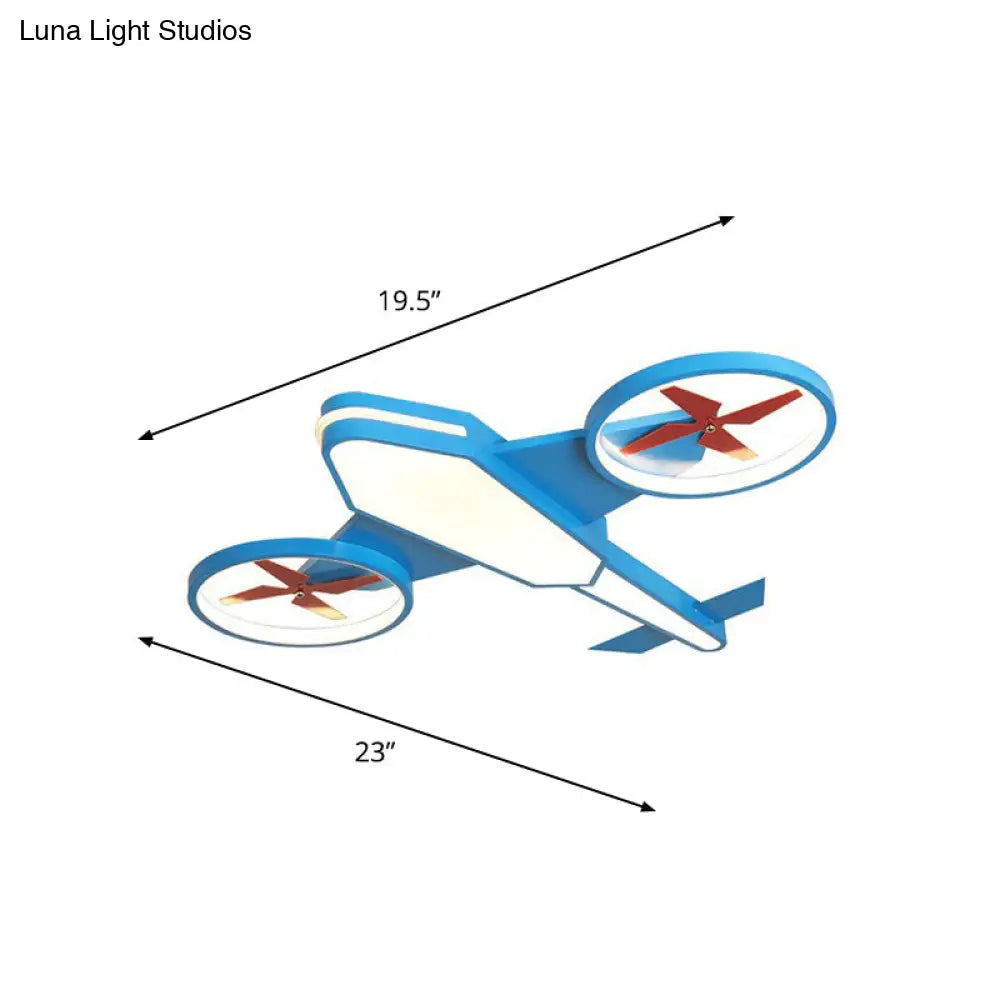 Acrylic Plane Led Flush Mount Ceiling Light - Warm Cartoon Lighting Fixture Blue / 23