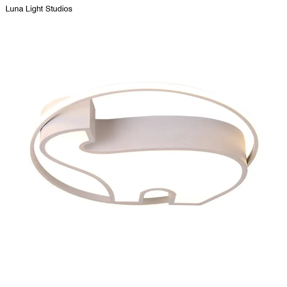 Acrylic Round Flush Mount Cartoon Ceiling Light For Bedroom
