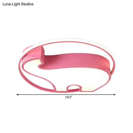 Acrylic Round Flush Mount Cartoon Ceiling Light For Bedroom