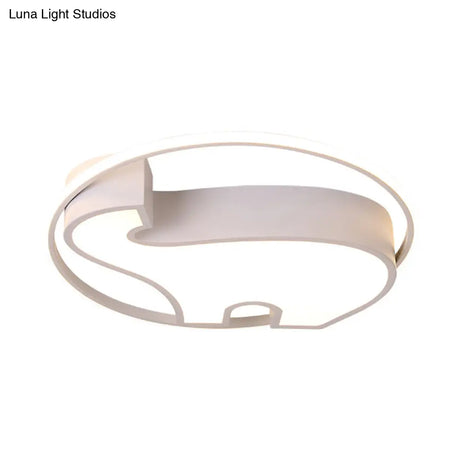 Acrylic Round Flush Mount Cartoon Ceiling Light For Bedroom