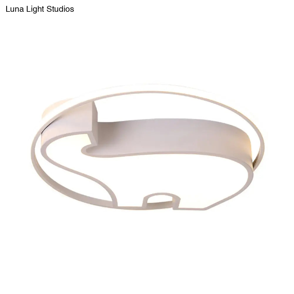 Acrylic Round Flush Mount Cartoon Ceiling Light For Bedroom