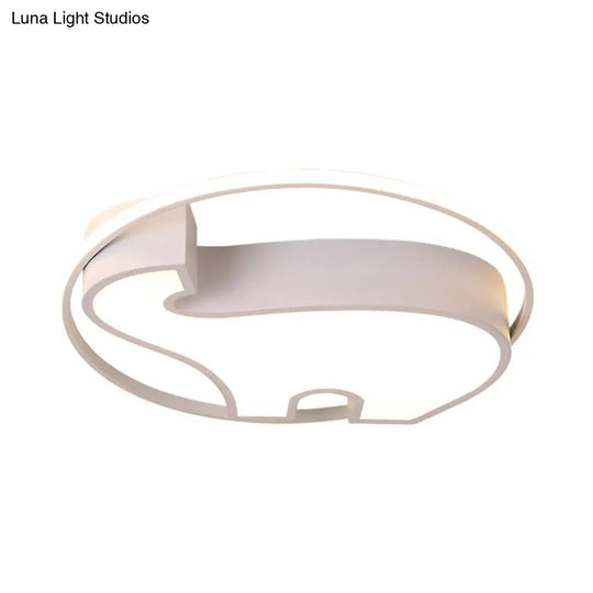 Acrylic Round Flush Mount Cartoon Ceiling Light For Bedroom