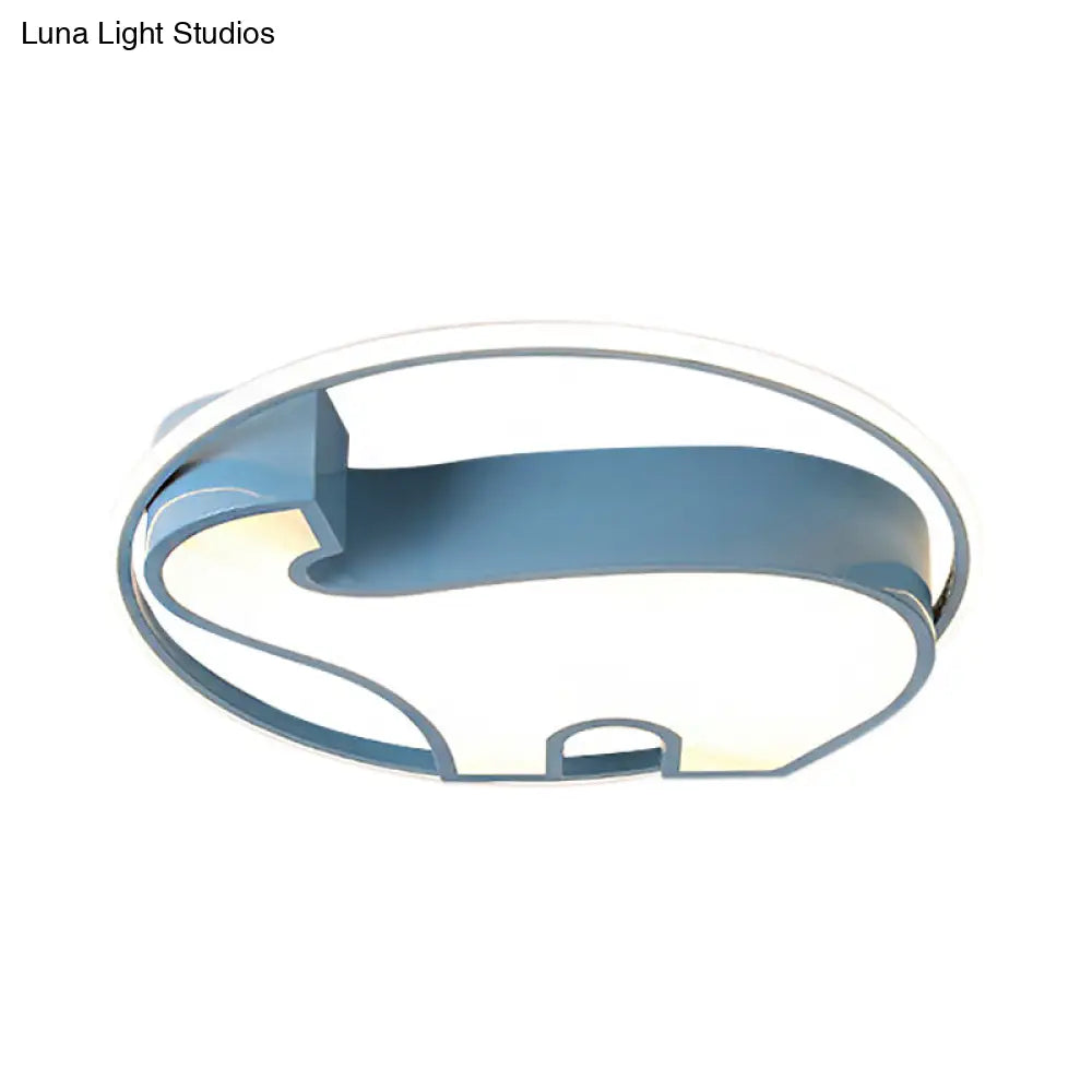 Acrylic Round Flush Mount Cartoon Ceiling Light For Bedroom