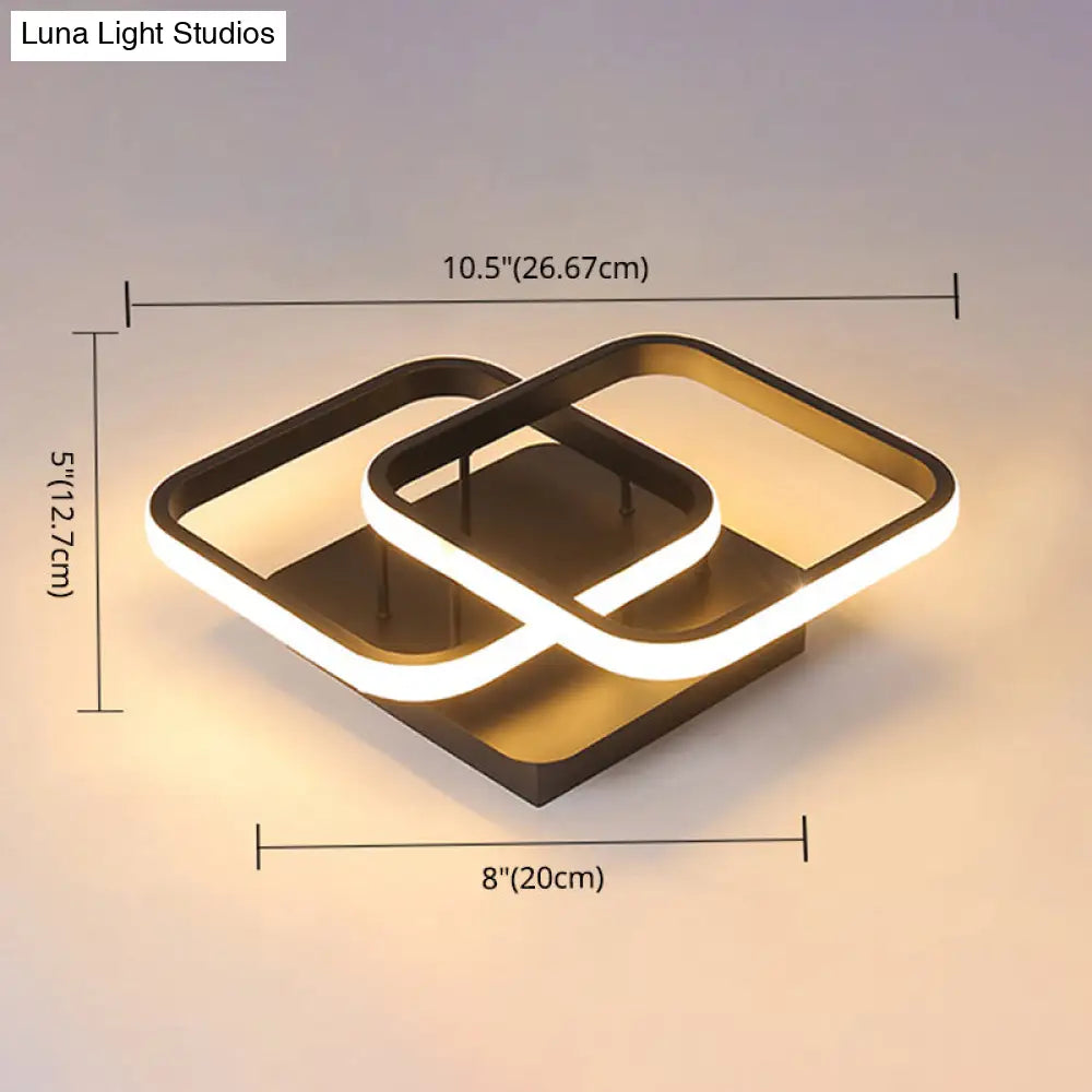 Acrylic Semi Flush Mount Light: Stylish Geometric Fixture For Hallway
