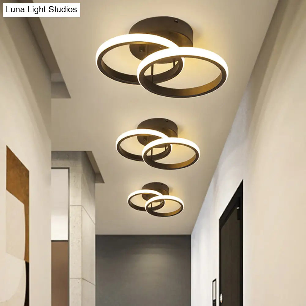 Acrylic Semi Flush Mount Light: Stylish Geometric Fixture For Hallway