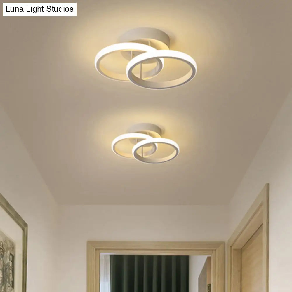 Acrylic Semi Flush Mount Light: Stylish Geometric Fixture For Hallway