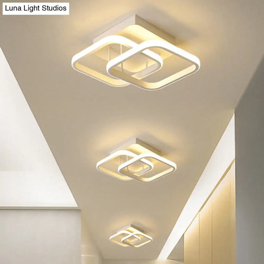 Acrylic Semi Flush Mount Light: Stylish Geometric Fixture For Hallway