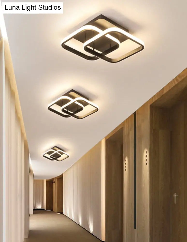 Acrylic Semi Flush Mount Light: Stylish Geometric Fixture For Hallway