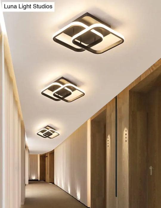 Acrylic Semi Flush Mount Light: Stylish Geometric Fixture For Hallway