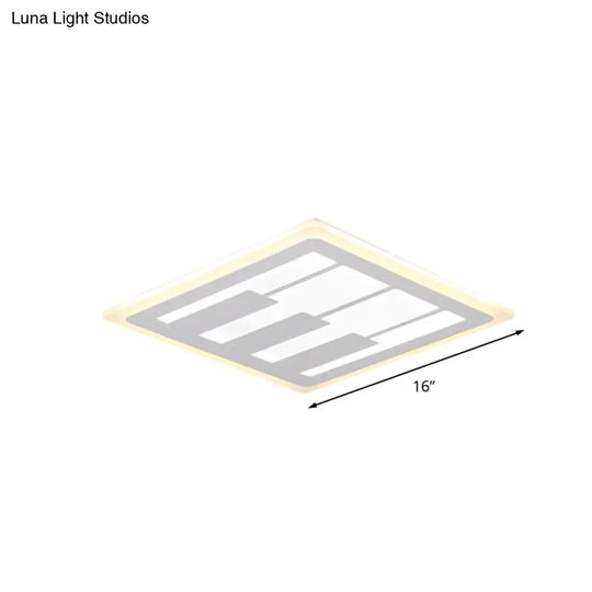Acrylic Square Flushmount Led Ceiling Light In Warm/White With Modernist Design